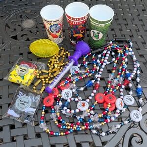 Mixed Lot 2026 Krewe of Bacchus Celebrates America 250 Lighted Beads Cups Socks